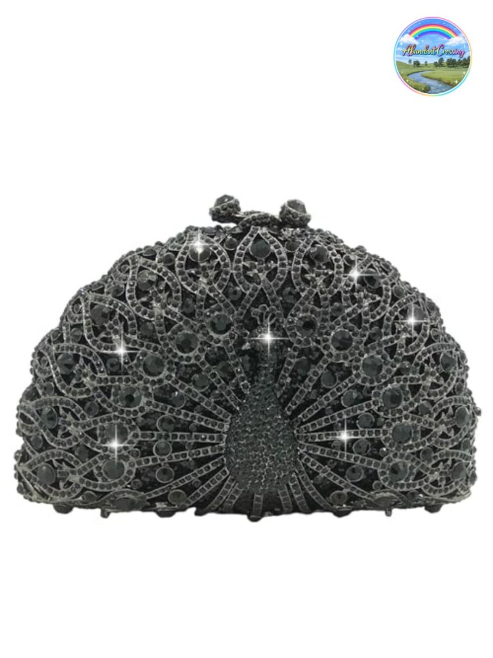 Peacock Rhinestone Crystal Clutch Evening Bag with Detachable Chains